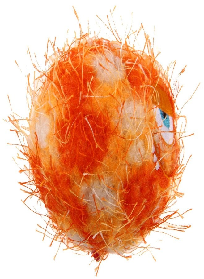 جيجوي كرة جيجوي المجنونة للكلاب، لعبة مطاطية آمنة ومتينة للكلاب مع غطاء مخملي، تصدر صوت صفير، ارتداد عالٍ، متعة عائمة للعب الجلب، للتدريب، اللعب النشط، مناسبة للسلالات المتوسطة، برتقالي - Image 2